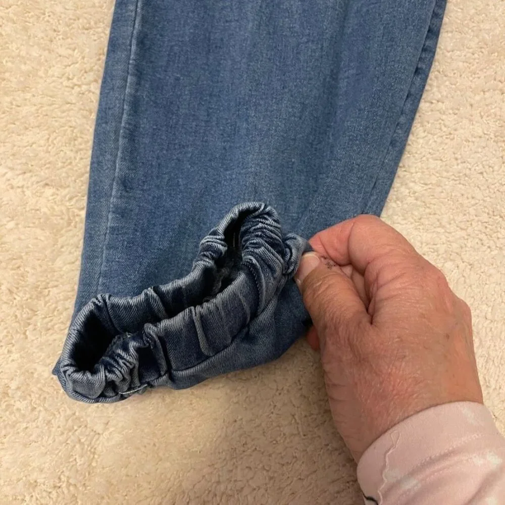 Cargo Style Denim Jogger Pants With Elastic Cuffs & Side Pockets By Fashion Nova